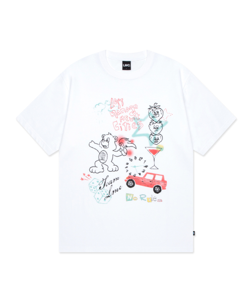 엘엠씨() DOODLE COLLAGE TEE white 상품 이미지