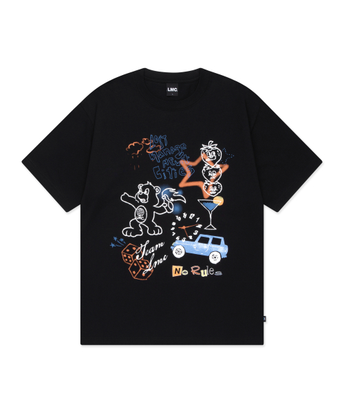 엘엠씨() DOODLE COLLAGE TEE black 상품 이미지