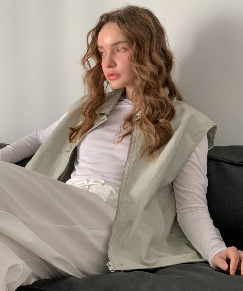 Faux Leather Collar Vest (2colors)
