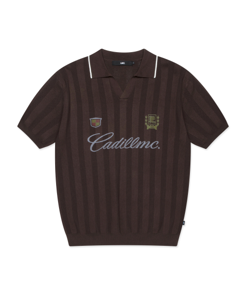 MESH KNIT POLO SHIRT brown