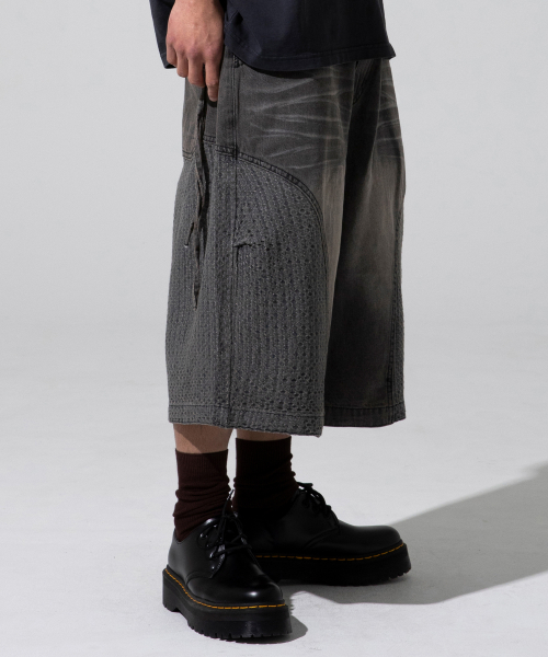 Бермуды деним XP282 квадратный жаккард (DEEP GRAY)