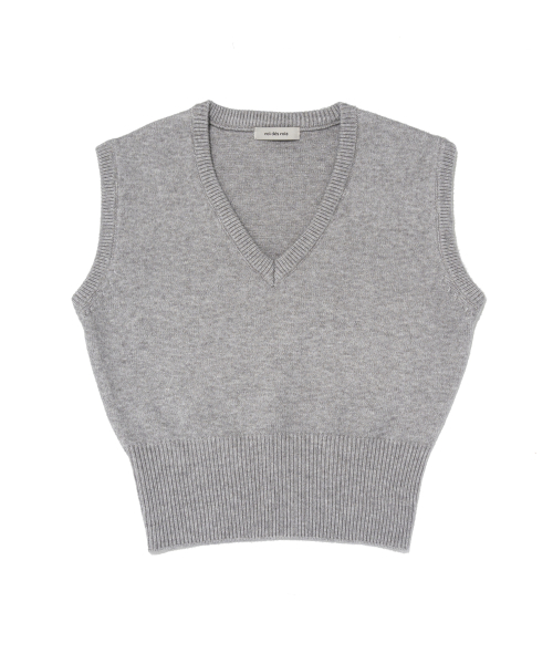 Базовый вязаный жилет с V-вырезом (Grey)