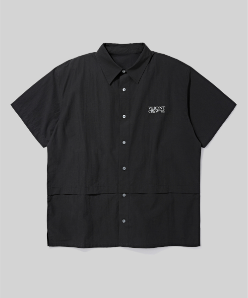 Оверсайз нейлоновая рубашка с клапаном [Black]