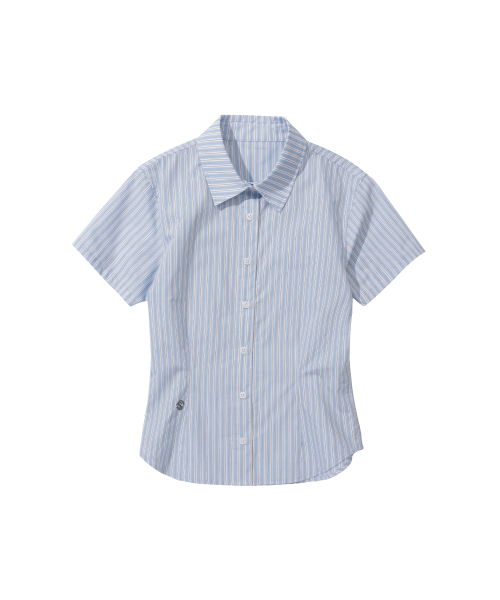 W. полоска Slim Half Shirt [SKYBLUE]_SEWSH001SKYBLUE