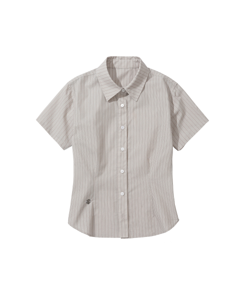W. полоска Slim Half Shirt [BEIGE]_SEWSH001BEIGE