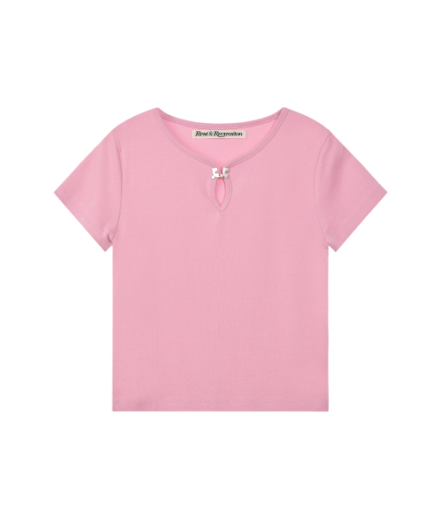 ◆Rest & Recreation◆ UNECK LOGO CLIP TOP (PINK) ◇Rest & Recreation◇ UNECK LOGO CLIP TOP (PINK) U-NECK LOGO