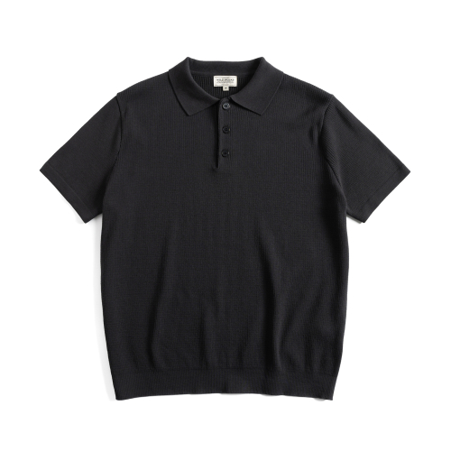 W23 KNITTED POLO SHIRT (ash black)