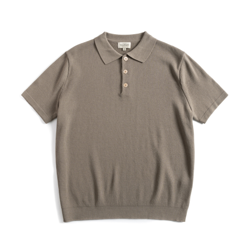 W23 KNITTED POLO SHIRT (sand beige)