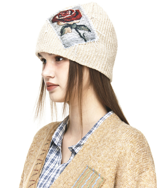 Rose Patch Beanie