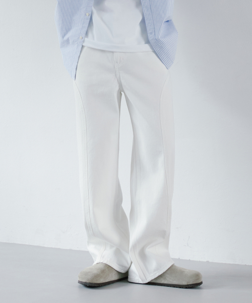 Джинсы с изгибом Off-White от MODENARDER x Jung Ho