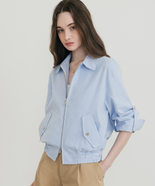 (W) Куртка харрингтон Cruising Stripe Blue