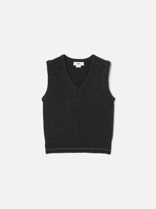 W Karo trim knit vest shadowstone