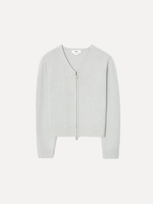 Ivor v-neck wool cardigan frosted grey