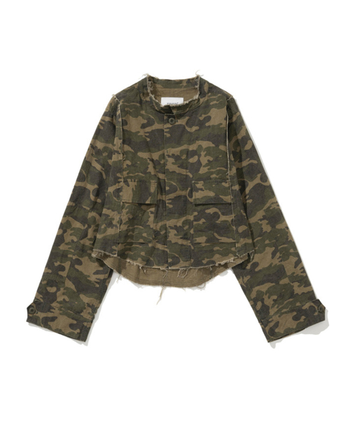 Camouflage Ripstop Crop Jacket Khaki