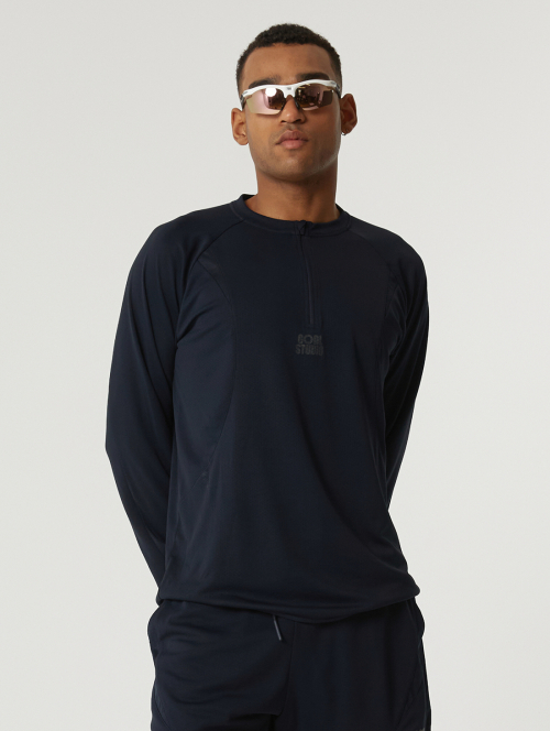 MS LONG SLEEVE QUARTER ZIP-UP-NAVY