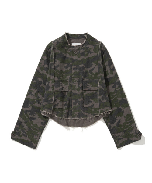 Camouflage Ripstop Crop Jacket Dark Khaki