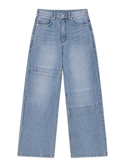 UNBALANCE CUT POINT DENIM PANTS IN BLUE