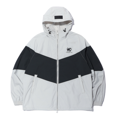 Куртка с капюшоном колор-блок UNI Light Grey