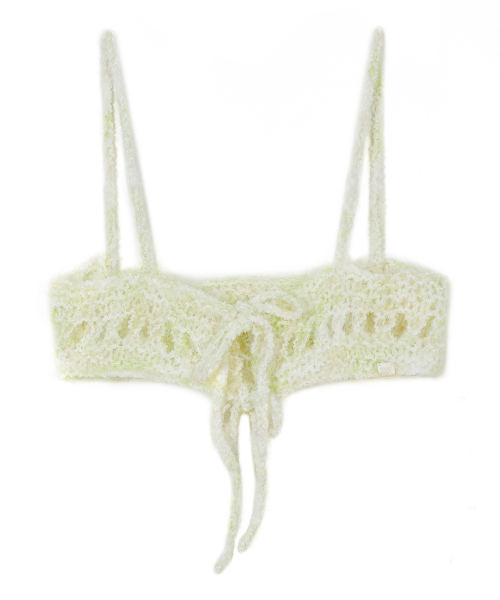 Fuzzy Knitted Sleeveless Top [Light Green]
