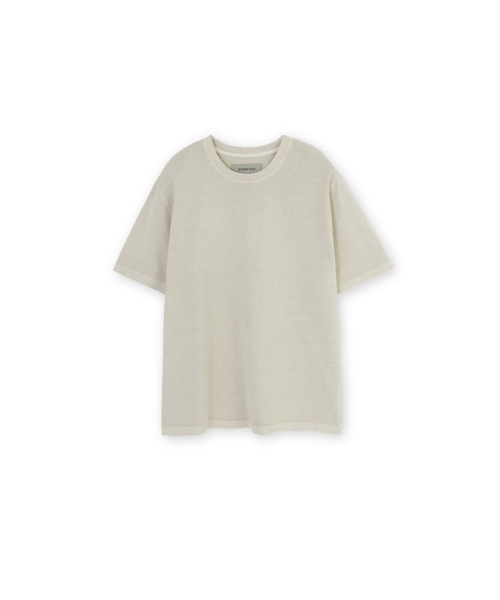 Washed Waist Cut T Shirt, Beige