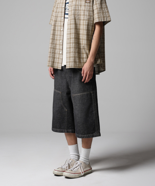 디키즈() 게리빌 더블니 데님 쇼츠 Black Denim 상품 이미지