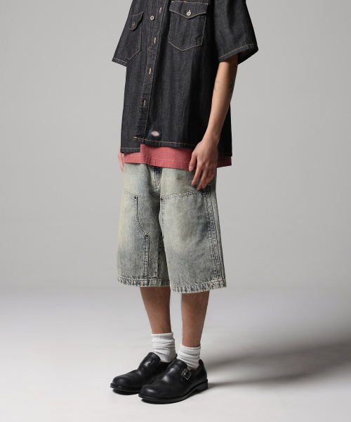 디키즈() 게리빌 더블니 데님 쇼츠 Tinted Denim 상품 이미지