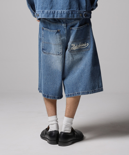 웨이브 로고 데님 쇼츠 Medium Blue