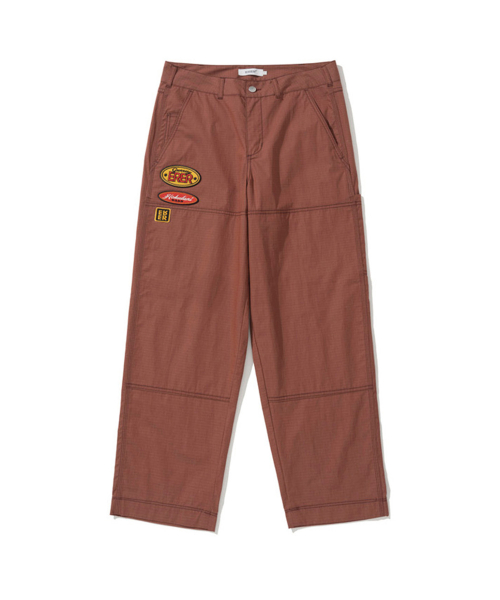 Board Work Pants with Patch Detail Red