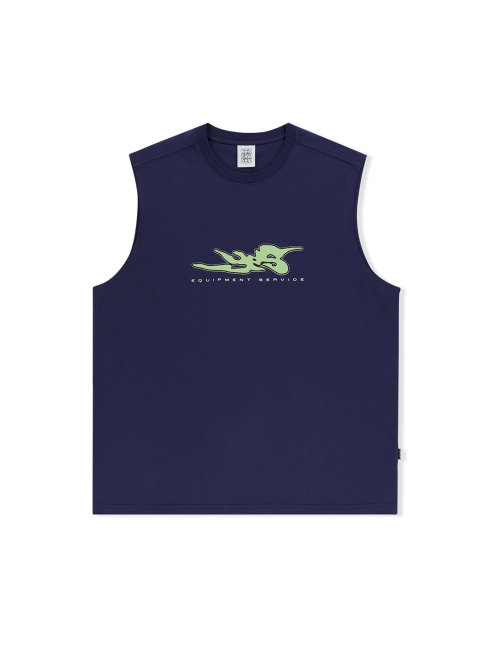 Y.E.S Title Sleeveless Light Navy