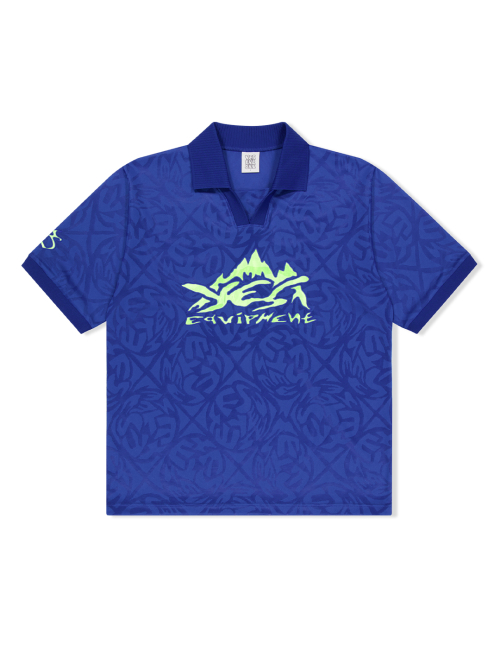 Y.E.S Jacquard Football Tee Blue