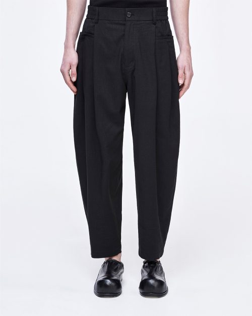 Songio Homme Level объёмные льняные брюки Black SH3PT301BK