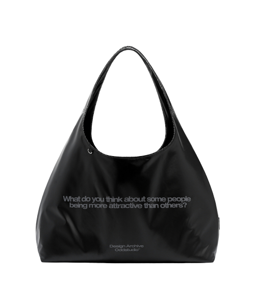 Attractive Glossy Shoulder Bag - BLACK