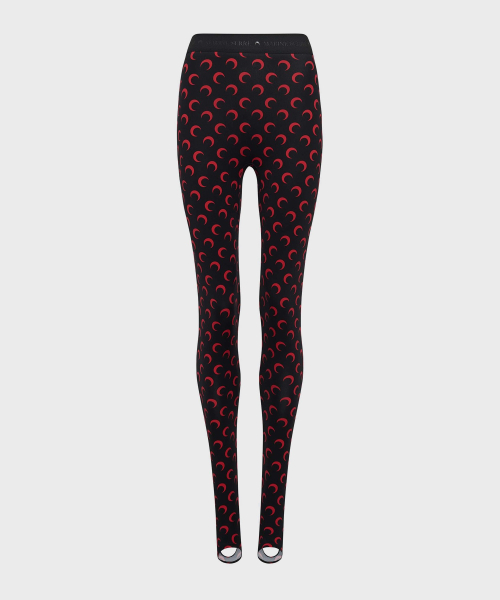 Moon Print джерси леггинсы со стременем Black Red