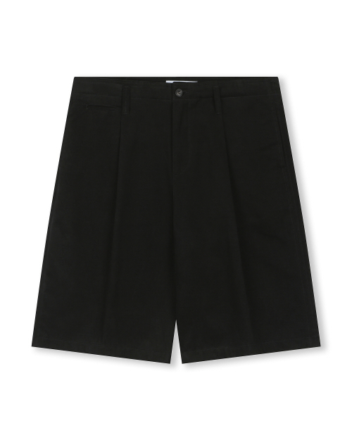 비슬로우() ONE TUCK WIDE FIT SHORTS BLACK 상품 이미지