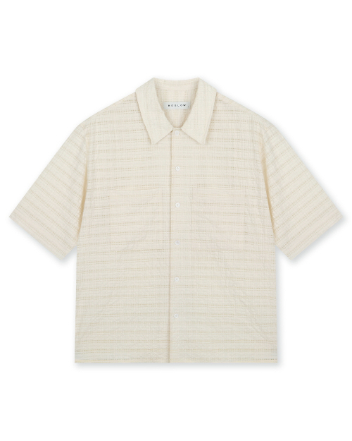 비슬로우() RELAXED CHECK HALF SHIRT CREAM 상품 이미지