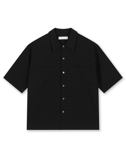 비슬로우() RELAXED CHECK HALF SHIRT BLACK 상품 이미지