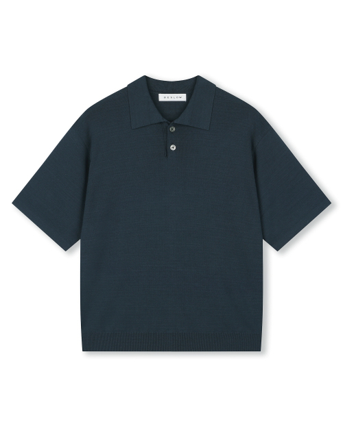 비슬로우() FINE KNIT POLO SHIRTS DARK TEAL 상품 이미지