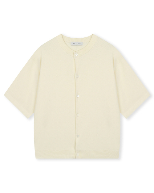 비슬로우() FINE KNIT HALF SLEEVE CARDIGAN IVORY 상품 이미지