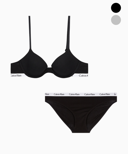 PVH코리아(유) [캘빈클라인 언더웨어] 여성 캐러셀 라이틀리 라인드 데미 브라 세트 (2 Color) QP1063A+D1618O