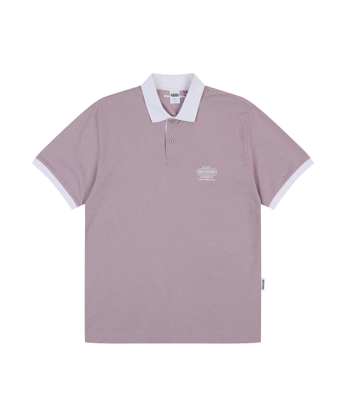 COLOR BLOCK COLLARED T SHIRTS (PURPLE)