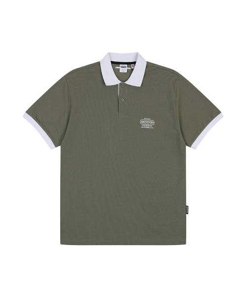 COLOR BLOCK COLLARED T SHIRTS (KHAKI)