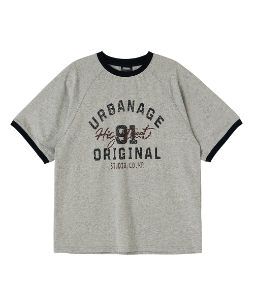 HIGH STREET Ringer Raglan Oversized T-Shirt Grey