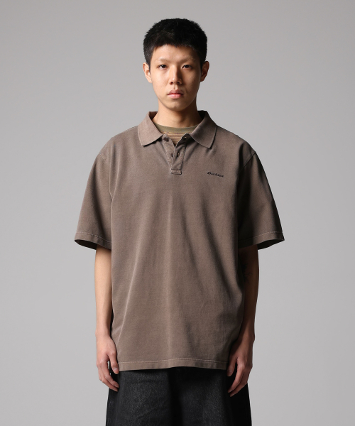 디키즈() 가먼트 다이드 피케 셔츠 Brown 상품 이미지