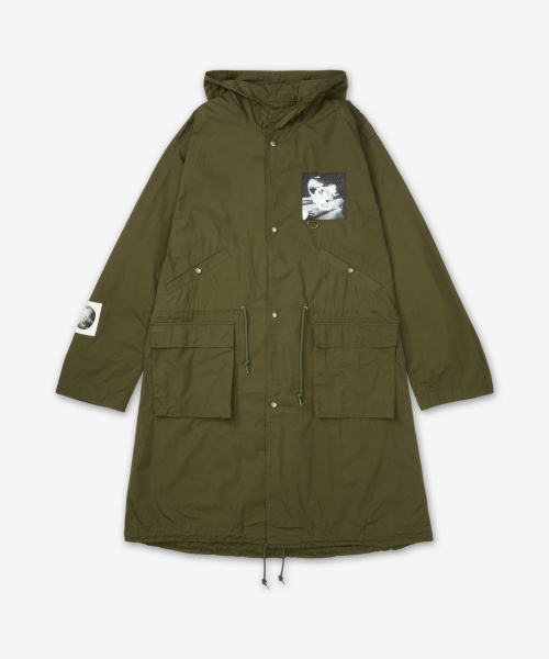 Пальто в стиле пэчворк - Khaki / UP1E4301KHAKI