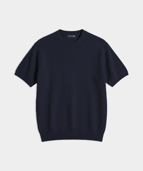 Summer Washable Essential круглый вырез вязаный свитер Dark Navy