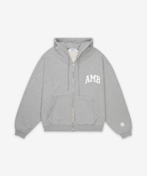 Худи на молнии с графикой AMB - Grey / 1211533315