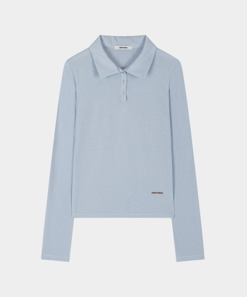 Slit See-Through Top (Light Blue)