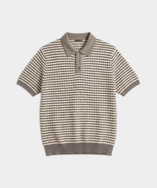 Летнее поло в полоску Summer Washable Mocha/Sand