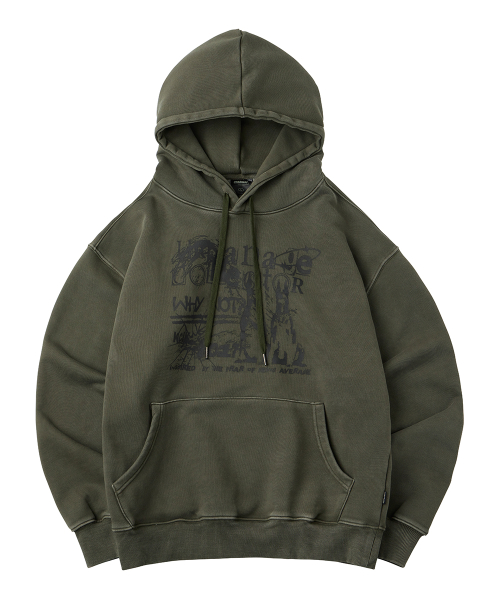 Худи оверсайз COLLECTOR пигмент Khaki