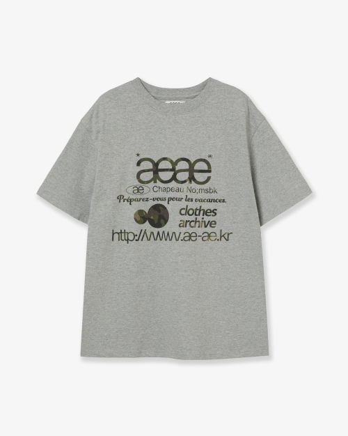 WEB LOGO T-SHIRTS [MELANGE GREY/CAMO]